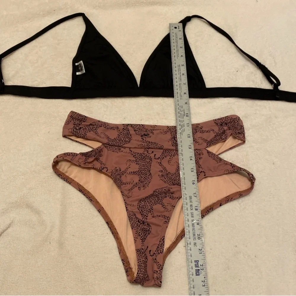 Chic Black and Brown Leopard Bikini Set